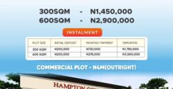 HAMPTON COURT, MOWE-OFADA COMMERCIAL PLOT FOR 4,000,000 NAIRA