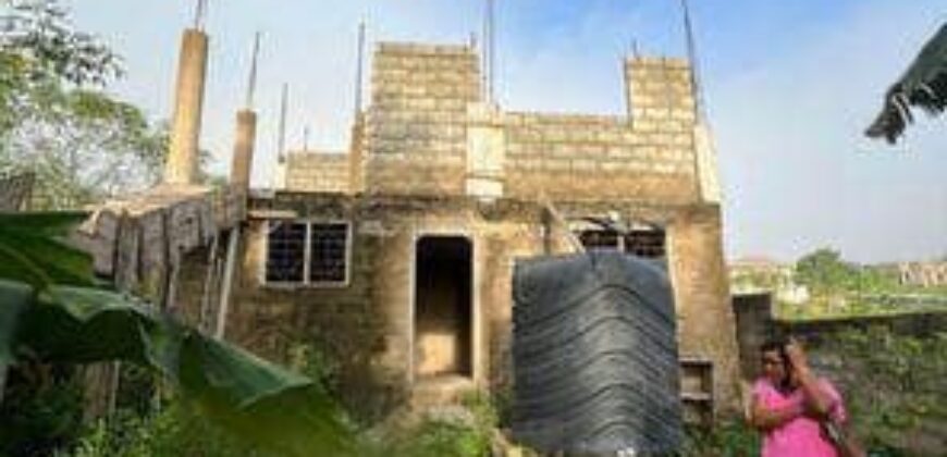 A Storey Building Plan Uncompleted Building Is Up For Sale at Comet Estates- Kwabenya(Accra)