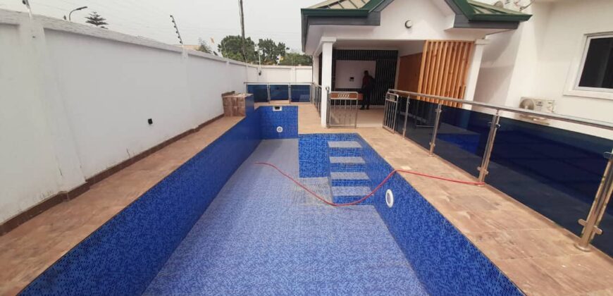 3 BEDROOM WITH 1 BEDROOM STAFF QUARTERS AND A SWIMMING POOL HOUSE FOR SALE AT OYARIFA AYI MENSAH.