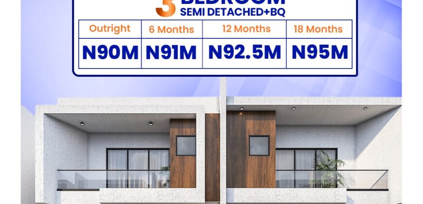 3 BEDROOM TERRACE DUPLEX+ BQ FOR 80/90,000,000 NAIRA