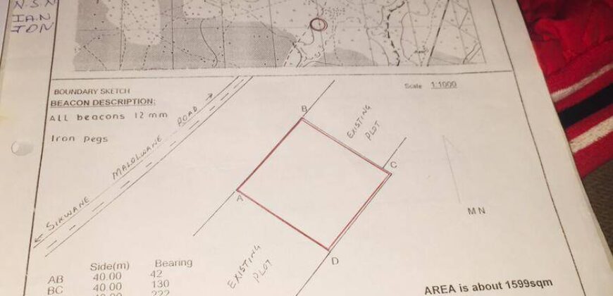 Business plot with lease in MALOLWANE village in Kgatleng district