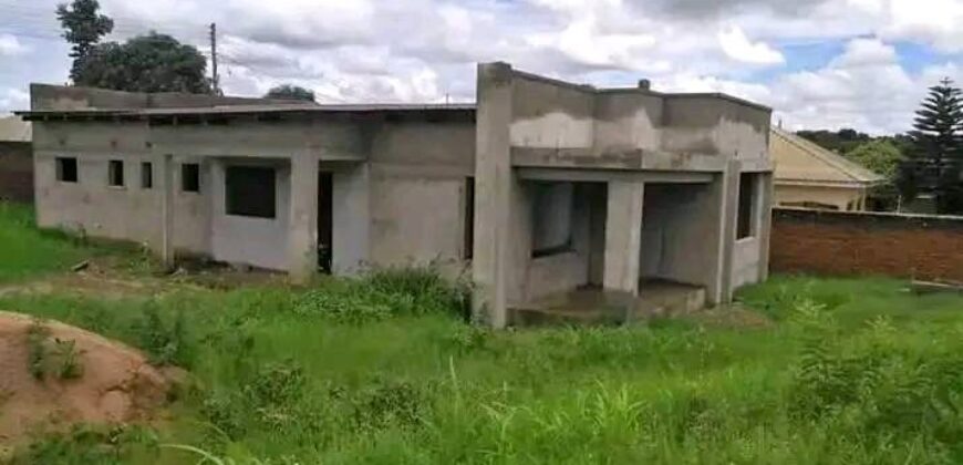 UNFINISHED HOUSE FOR SALE IN LILONGWE AREA 49 NEW GULIVER WITH TITLE DEED