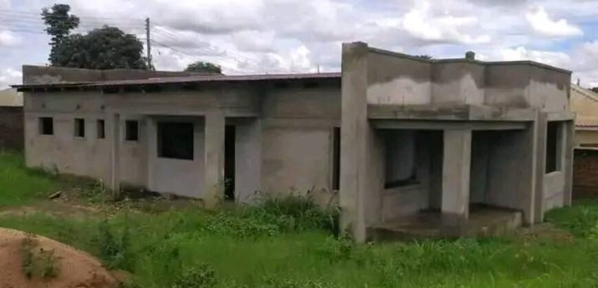 UNFINISHED HOUSE FOR SALE IN LILONGWE AREA 49 NEW GULIVER WITH TITLE DEED