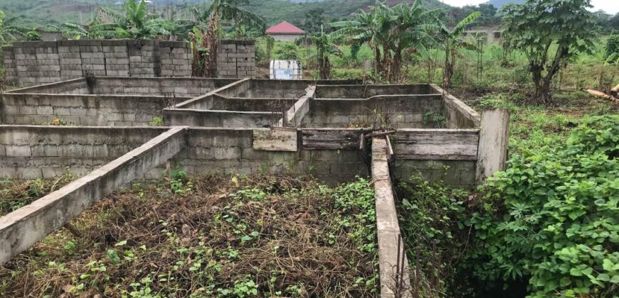 Foundation of a duplex on a 500msq land available for sale behind limbe