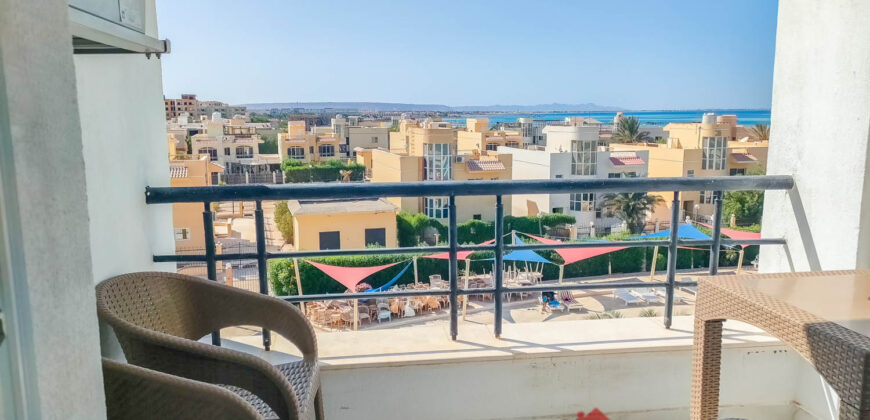 Available for long & short term rent this newly furnished See & pool view 2 bedroom apartment